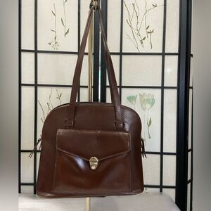 Bally dark brown genuine leather shoulder bag